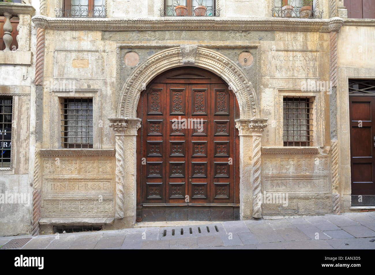 Casa Pigafetta die Geburtsstätte des Explorer Antonio Pigafetta in Vicenza, Italien, Region Venetien. Stockfoto