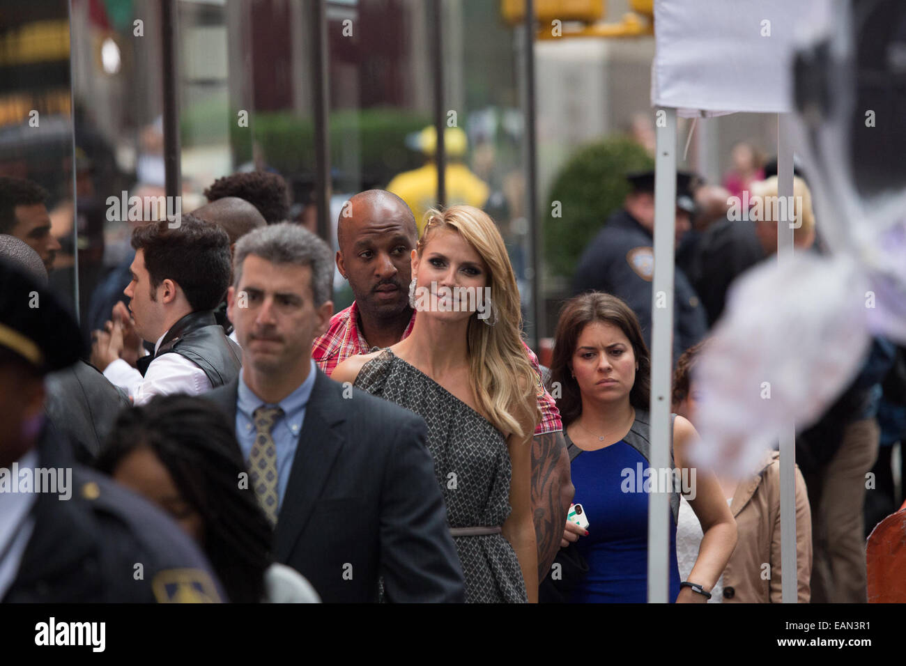 Heidi Klum Uhren Mariah Carey führen Sie auf die "Today" show Featuring: Heidi Klum Where: New York, New York, Vereinigte Staaten von Amerika bei: 16. Mai 2014 Stockfoto