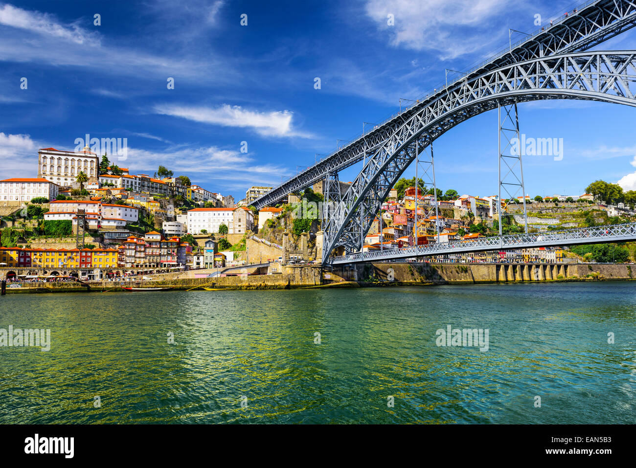 Porto, Portugal Stadtbild auf den Fluss Douro. Stockfoto