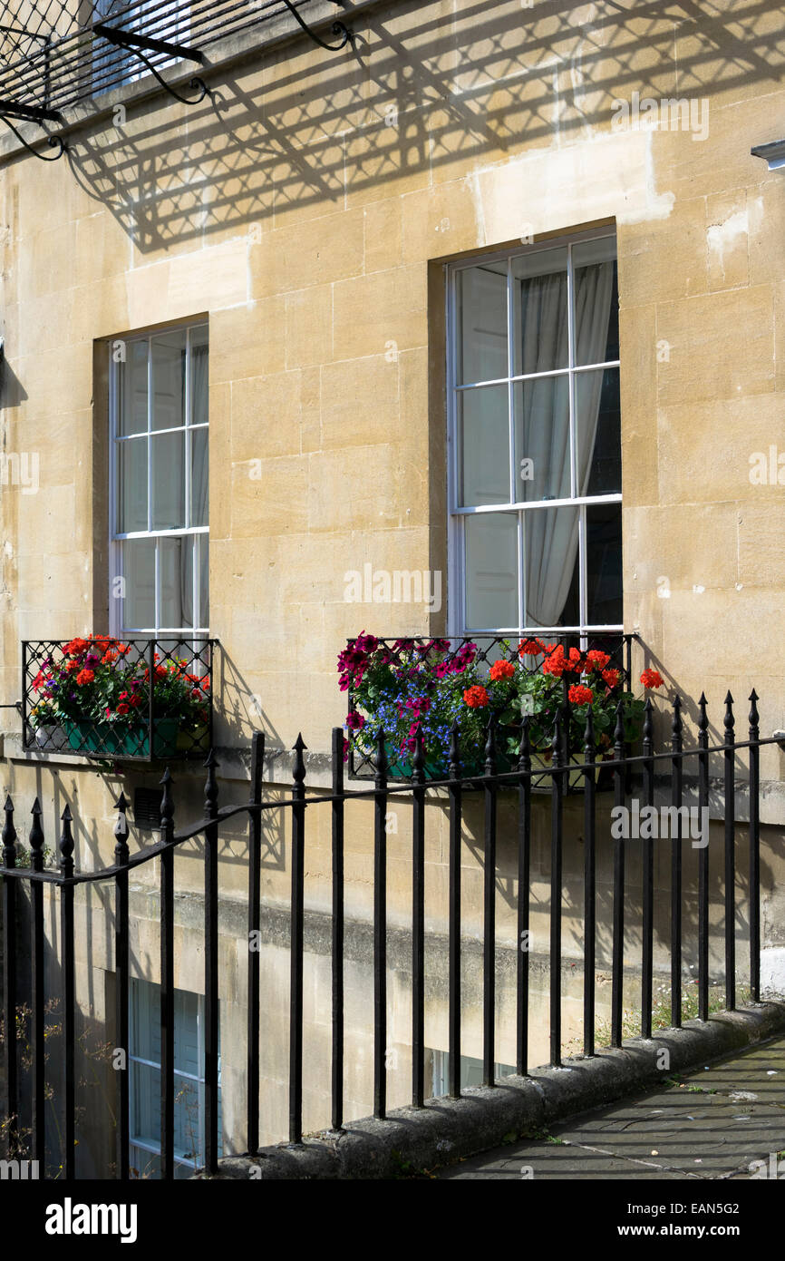 Georgische Stadt von Bad Eisenwerk und Blumen Stockfoto