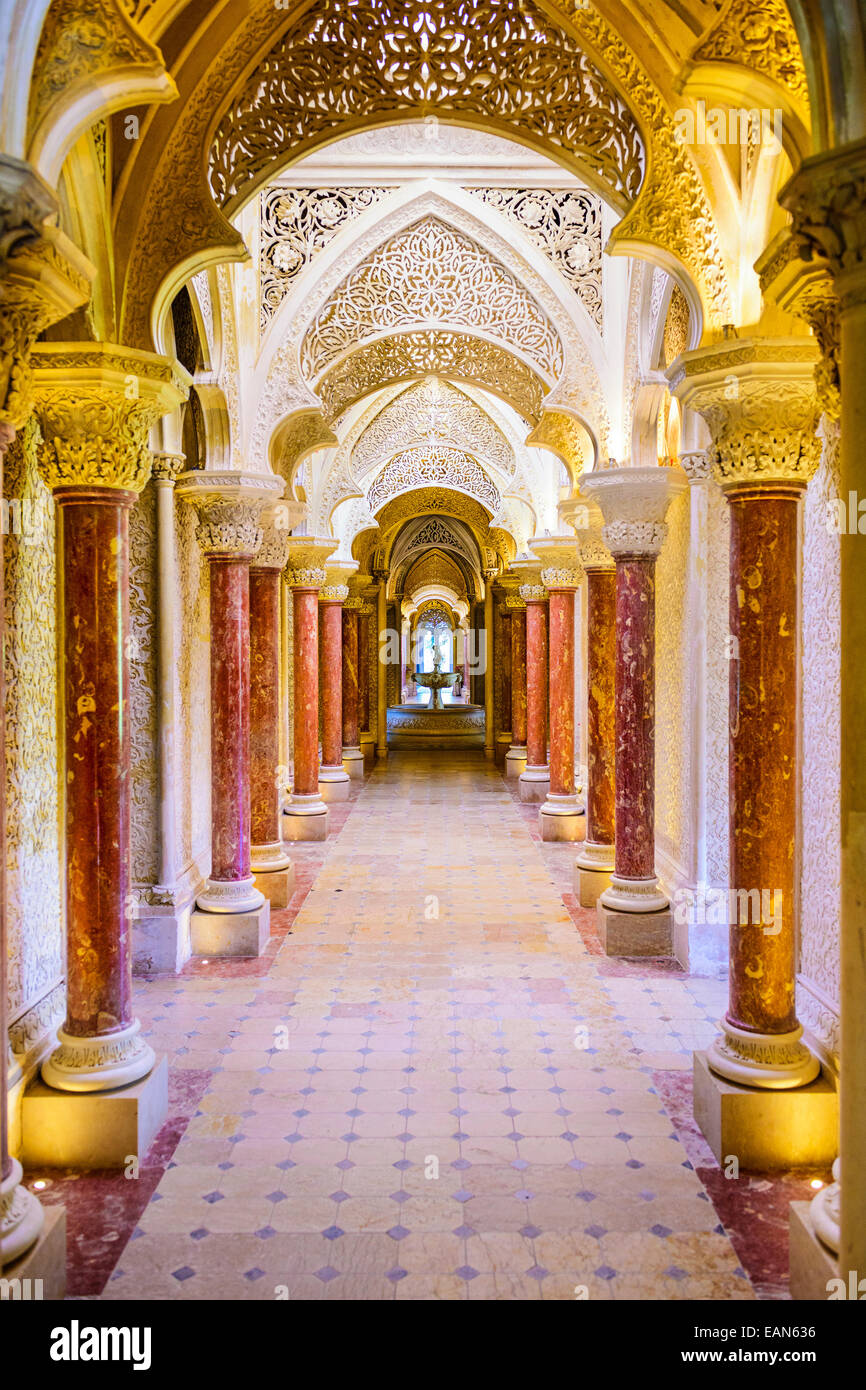 Monserrate Palace Interieur in Sintra. Der Palast wurde im Jahre 1858 für Sir Francis Koch abgeschlossen. Stockfoto