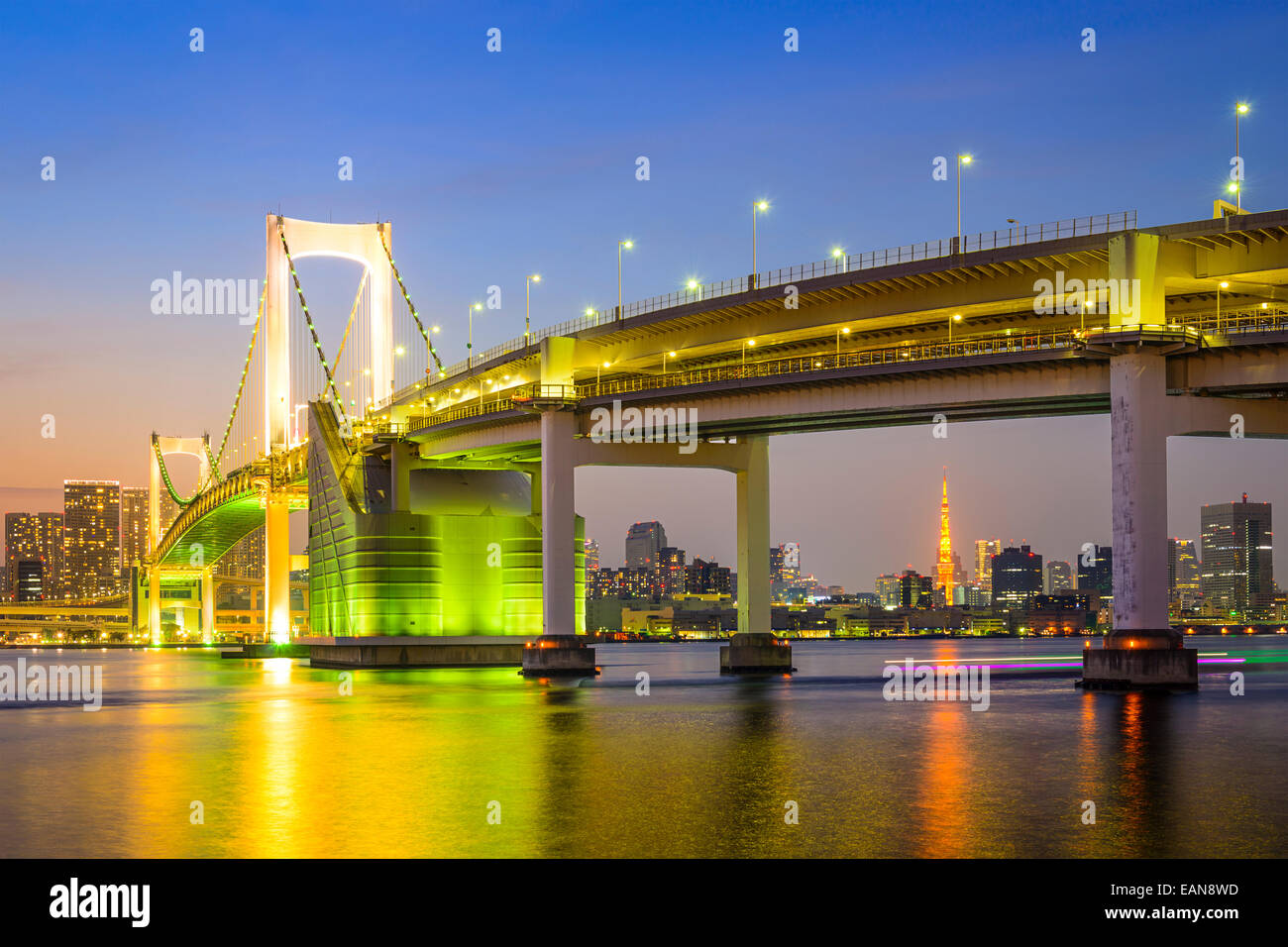 Tokyo, Japan in Tokyo Bay. Stockfoto