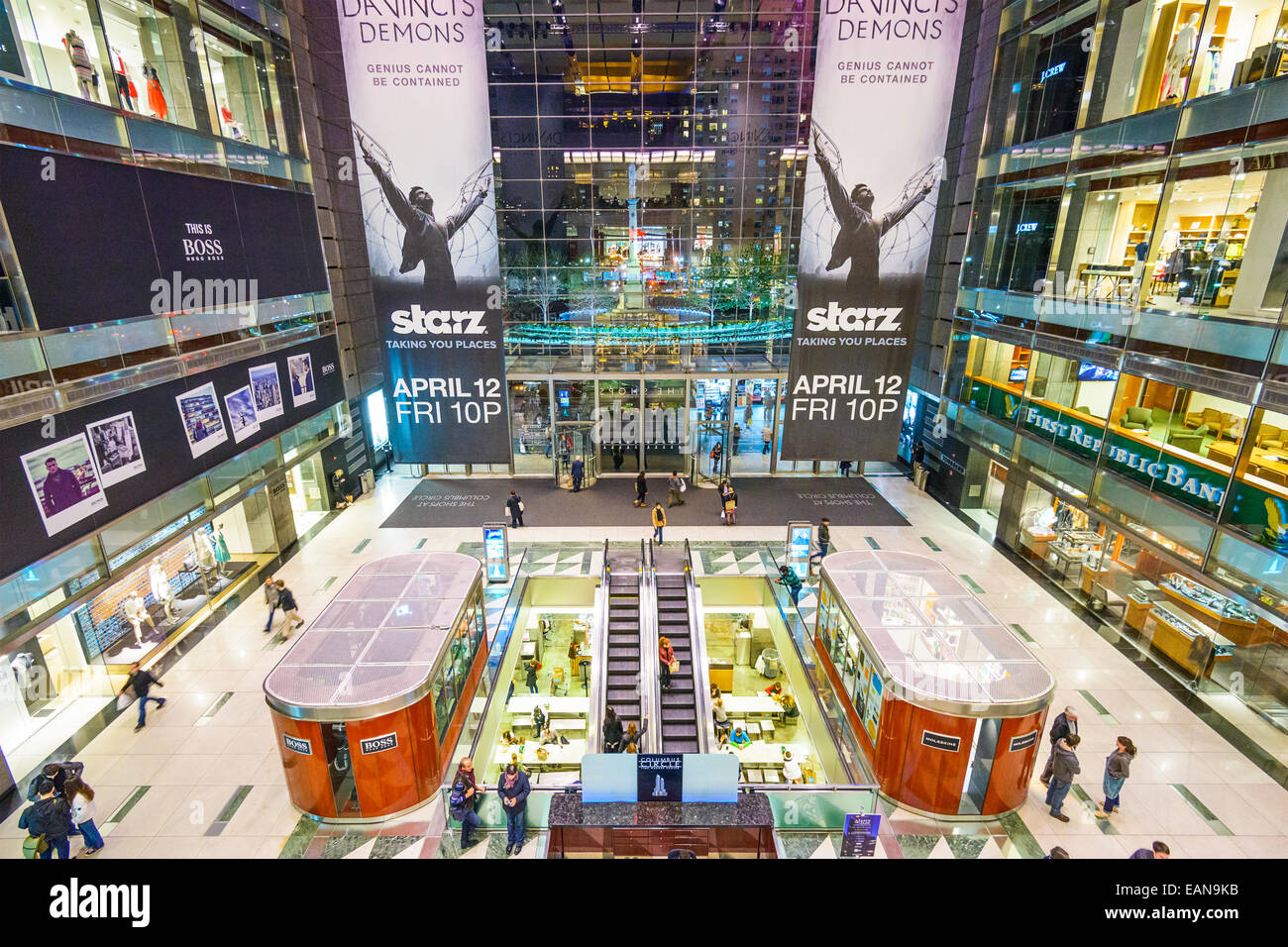 Time Warner Center Mall in New York City. Stockfoto