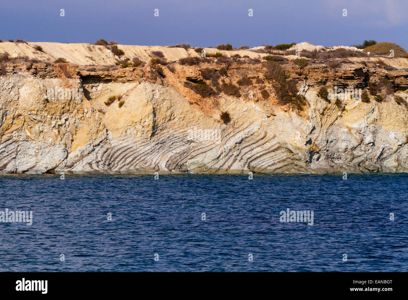 Rock-Falte Stratus, Alaminos, Zypern. Stockfoto
