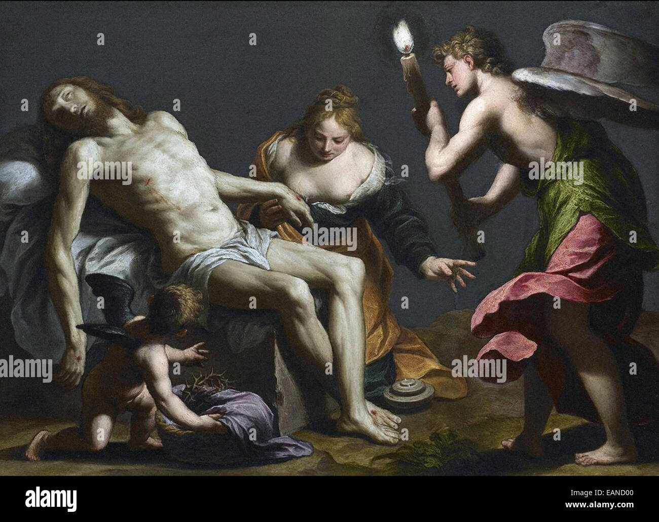 Alessandro Turchi die Wehklage über dem toten Christ Stockfoto