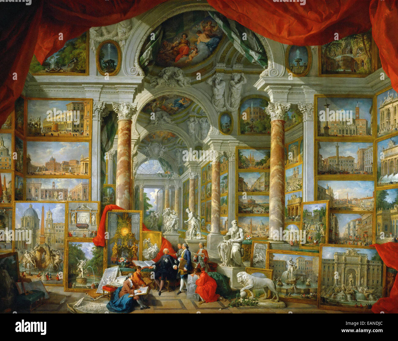 Giovanni Paolo Panini Galerie mit Blick auf moderne Rom Stockfoto