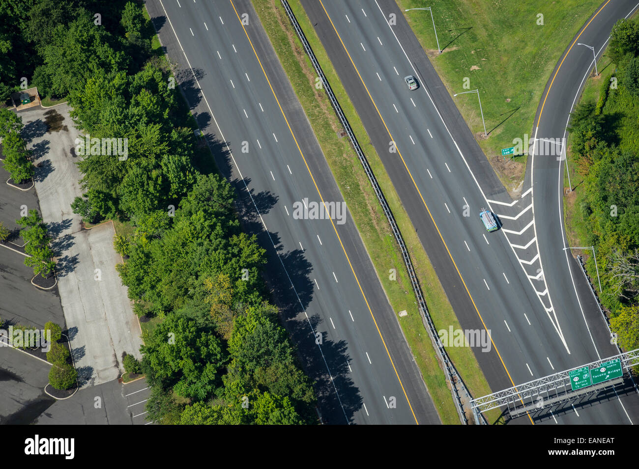 Luftbild Autobahn New Jersey, USA Stockfoto