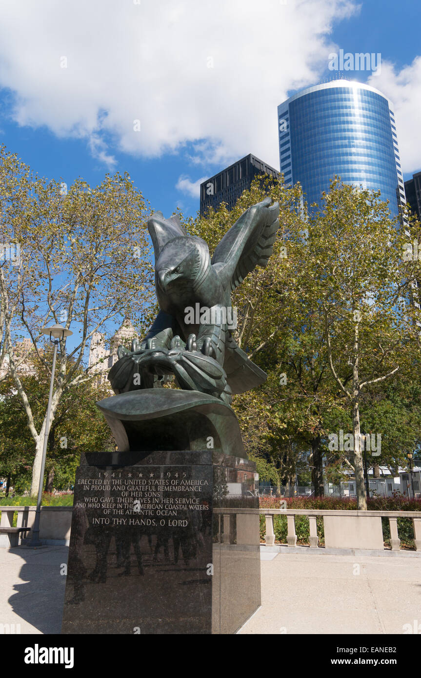 American Eagle Ostküste Memorial Battery Park in Manhattan, New York, USA Stockfoto