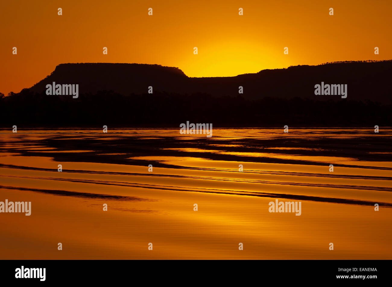 Sonnenuntergang über Victoria River, Timber Creek, NT, Australien Stockfoto