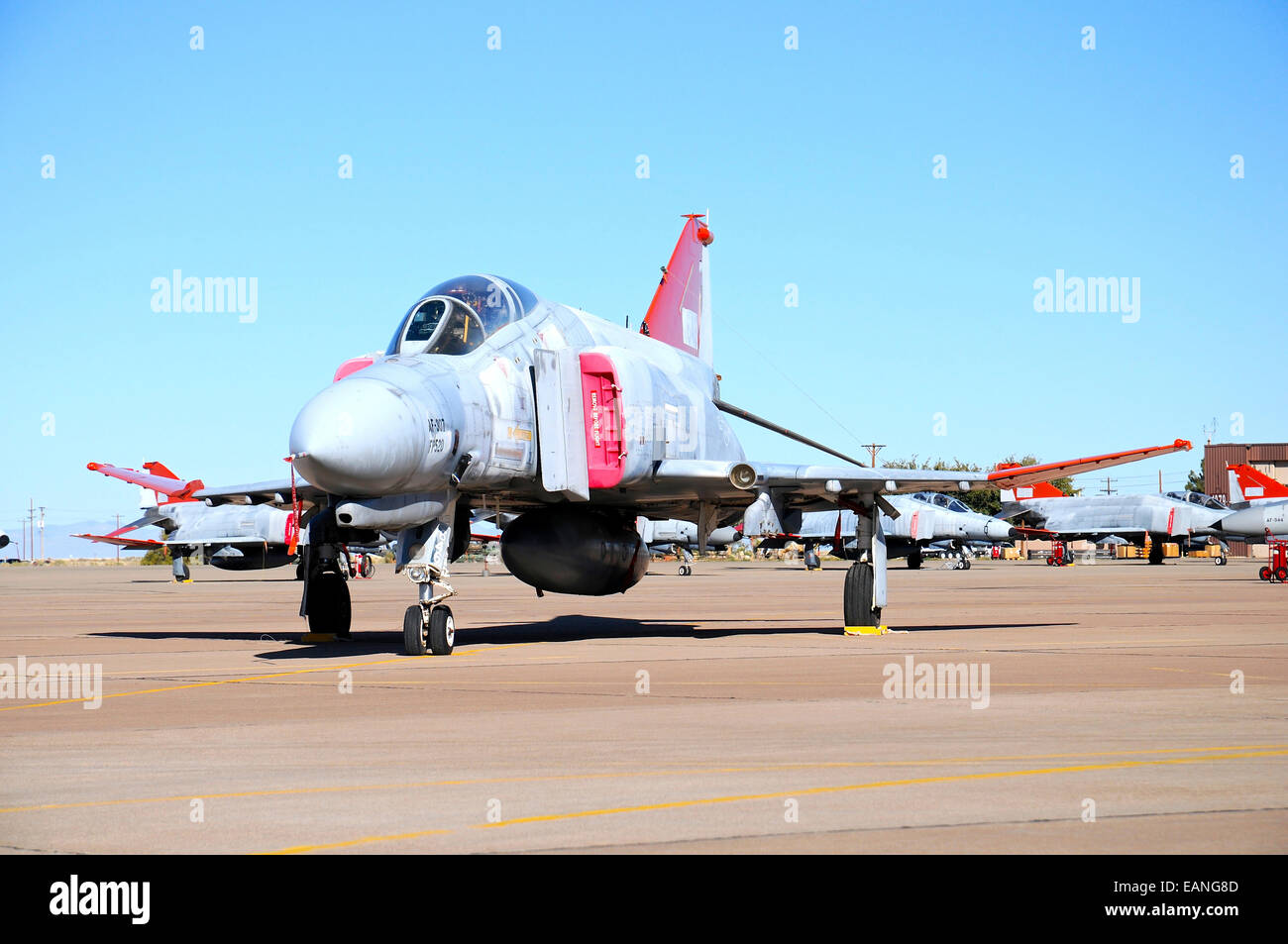 US Air Force QF-4 Phantom II auf der Rampe an der Holloman Air Force Base in New Mexico. Stockfoto
