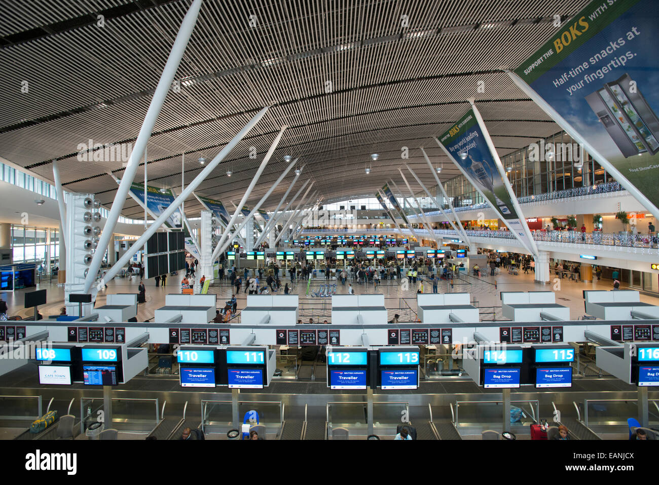 Abflughalle mit Check-in Schalter, Cape Town International Airport, Western Cape, Südafrika Stockfoto
