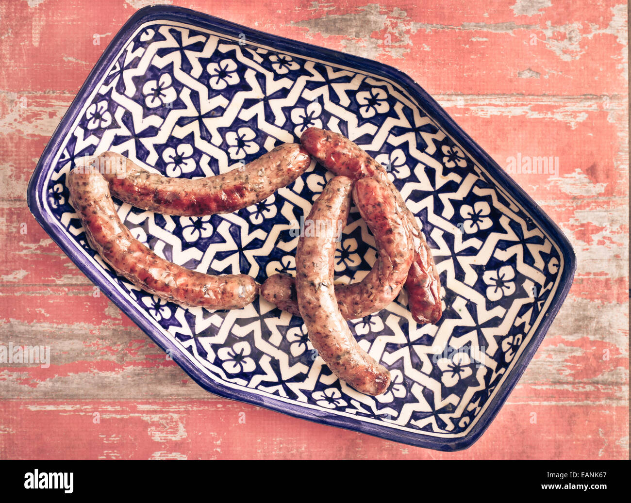 Pinienallee Lamm Würstchen bekannt als merguez Stockfoto