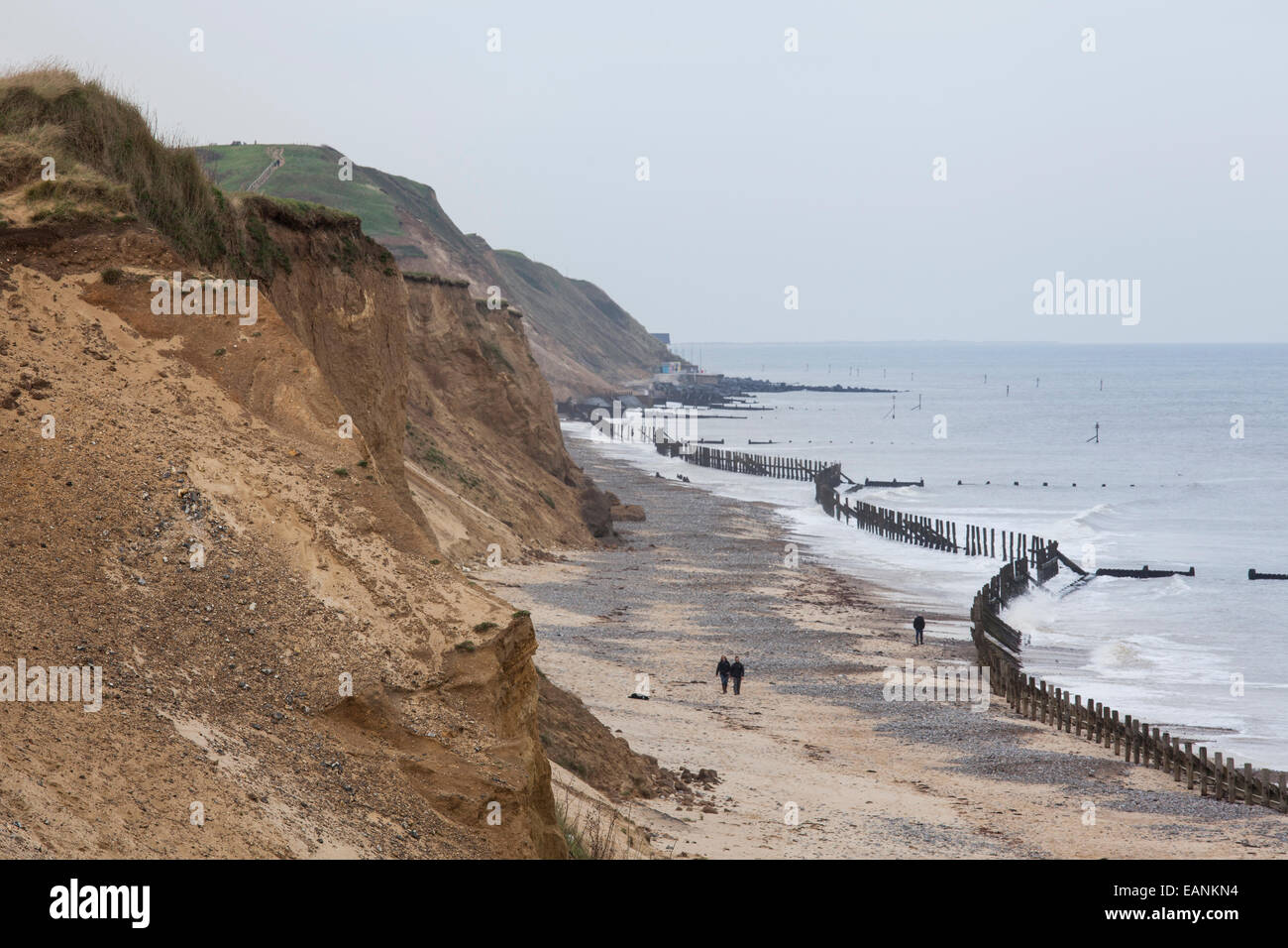 Erosion der Küsten Klippe North Norfolk UK Stockfoto