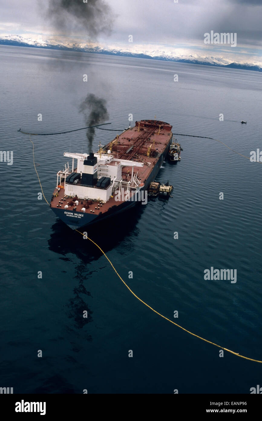 Tanker Exxon Valdez unter Reparatur 89 Oil Spill Pws Sc Stockfotografie