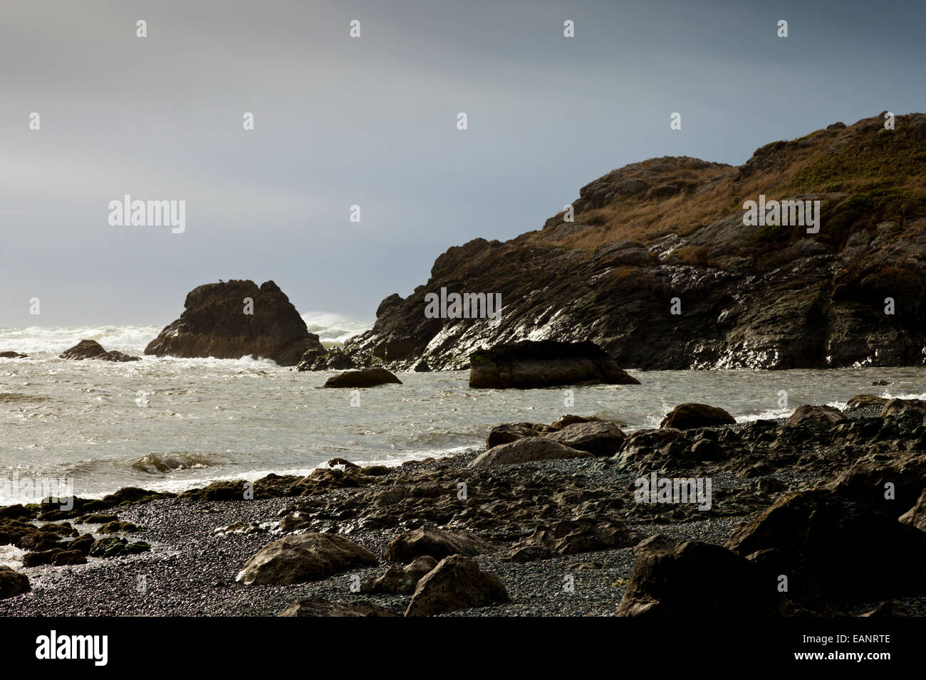 Felsen an der Mündung des Smith River-Kalifornien Stockfoto