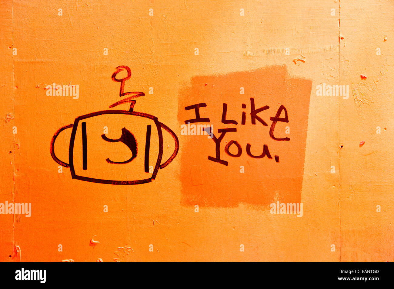 Graffiti an einer Wand in Soho, London England UK Stockfoto