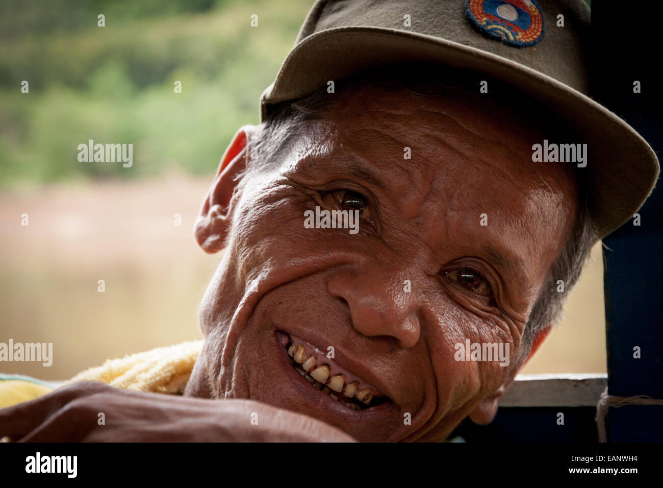 Lächelnder Lao-Mann Stockfoto