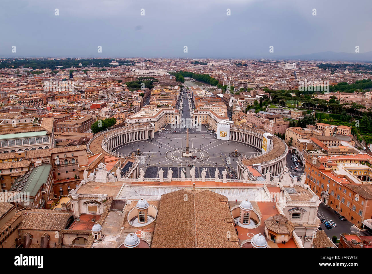 Petersplatz im Vatikan. Stockfoto