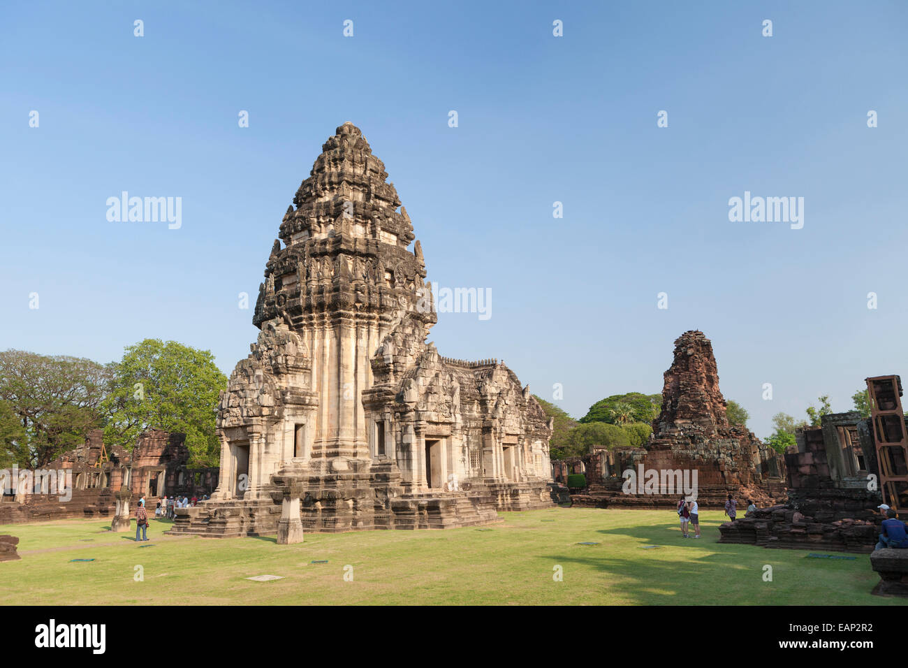 Die wichtigsten Turm von Prasat Hin Phimai Tempel, Thailand Stockfoto