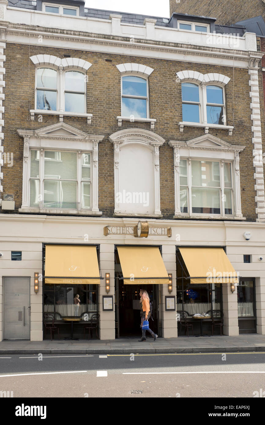 Fischers Restaurant Marylebone High Street London Stockfotografie Alamy