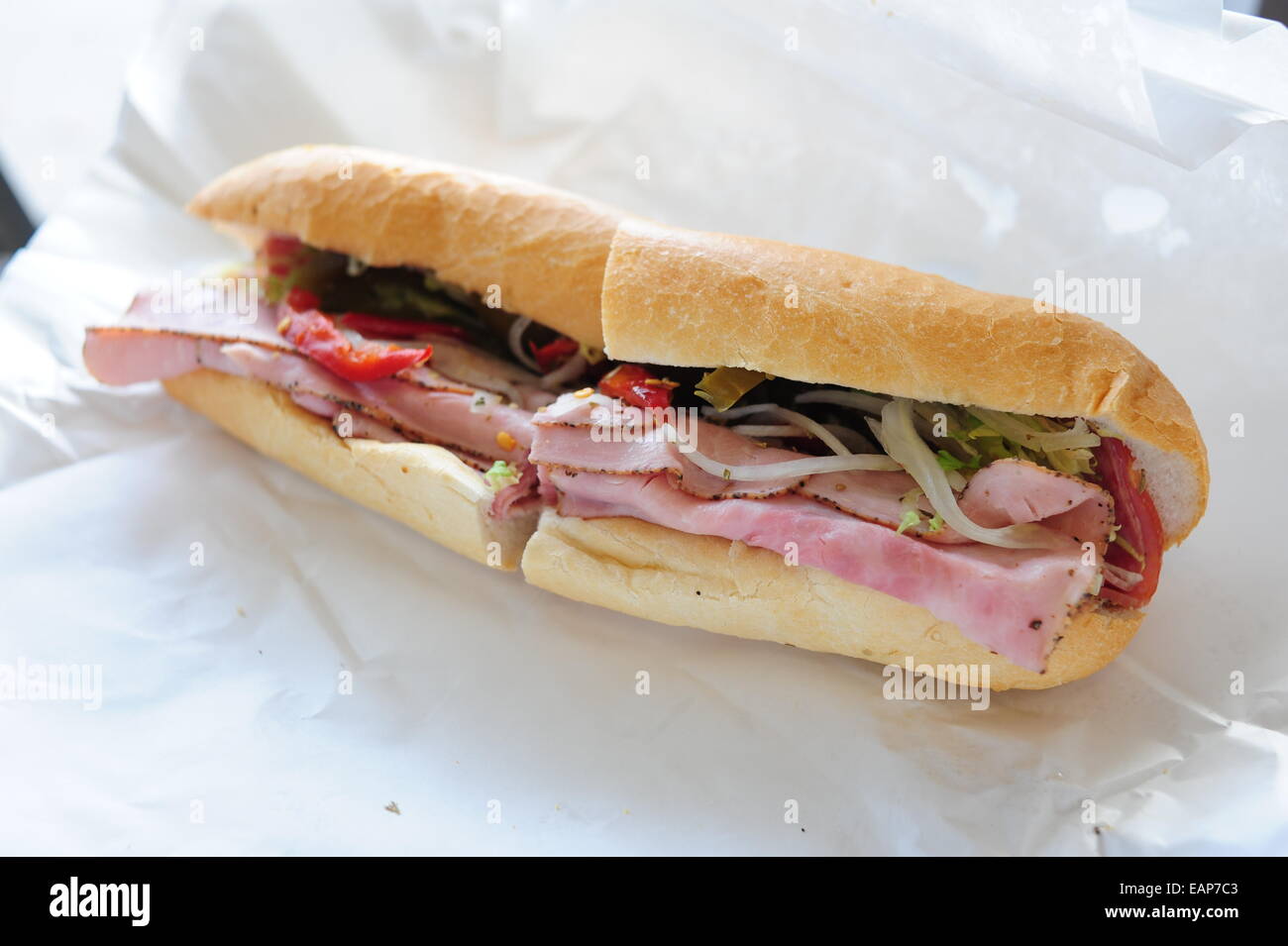 USA Lebensmittel eine italienische u-Boot-Sandwich hoagie Stockfoto