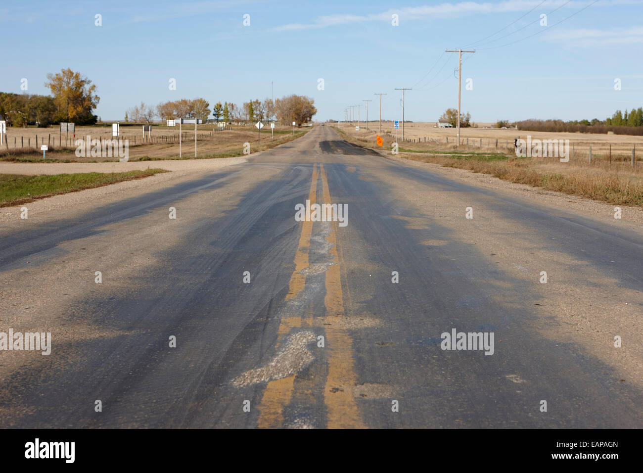 Highway 34 in der Nähe Bengough Saskatchewan Kanada Stockfoto