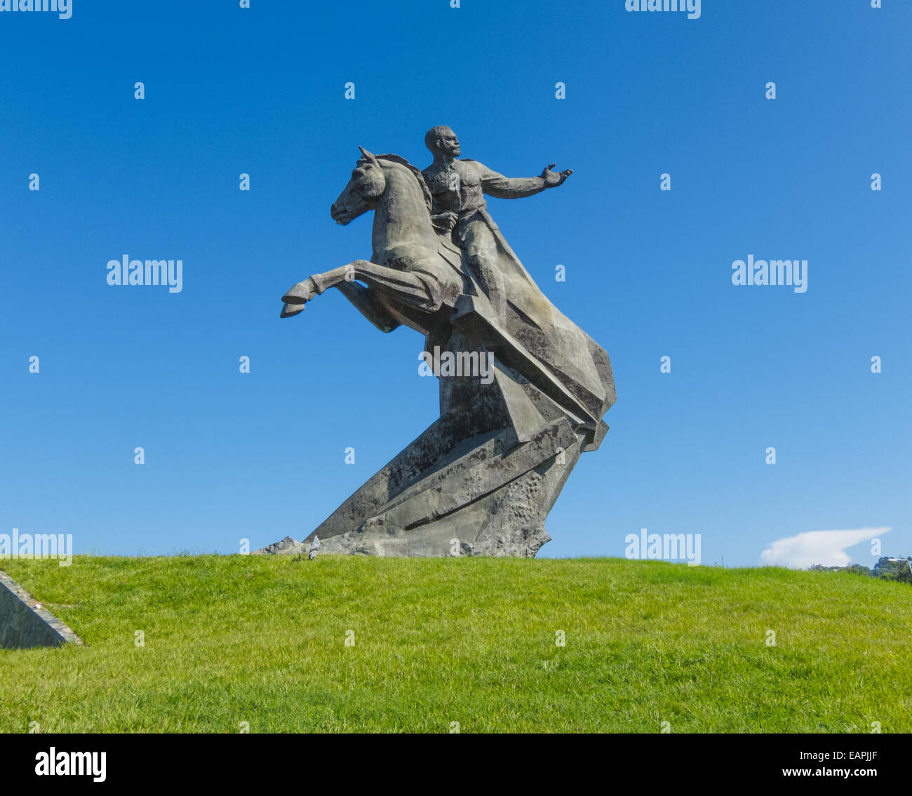 Denkmal von Generalleutnant José Antonio De La Caridad Maceo y Grajales am Plaza De La Revolucion in Santiago De Cuba, Kuba Stockfoto