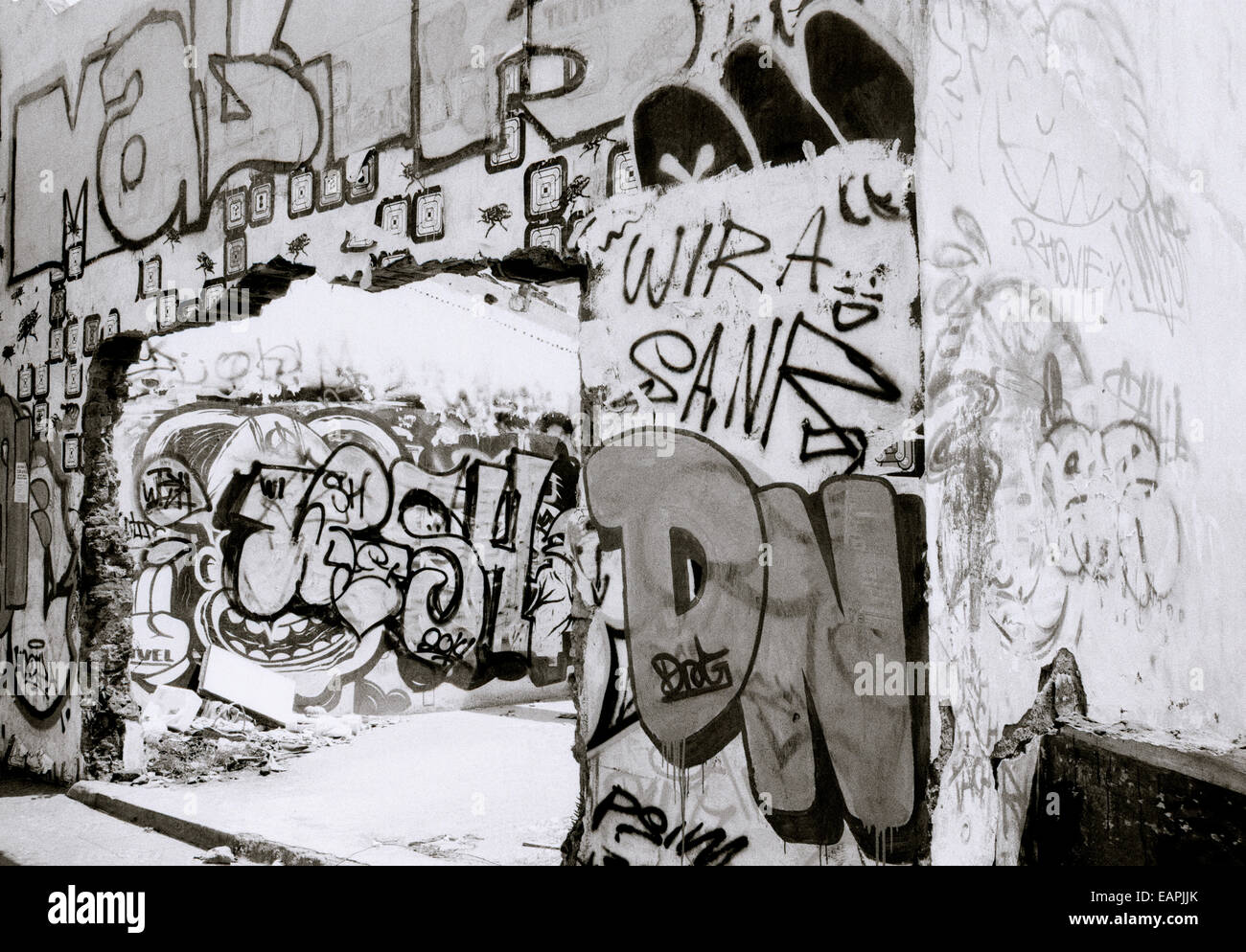 Graffiti Kunst in Yogyakarta auf Java in Indonesien in Südostasien im Fernen Osten. Reisen Stockfoto