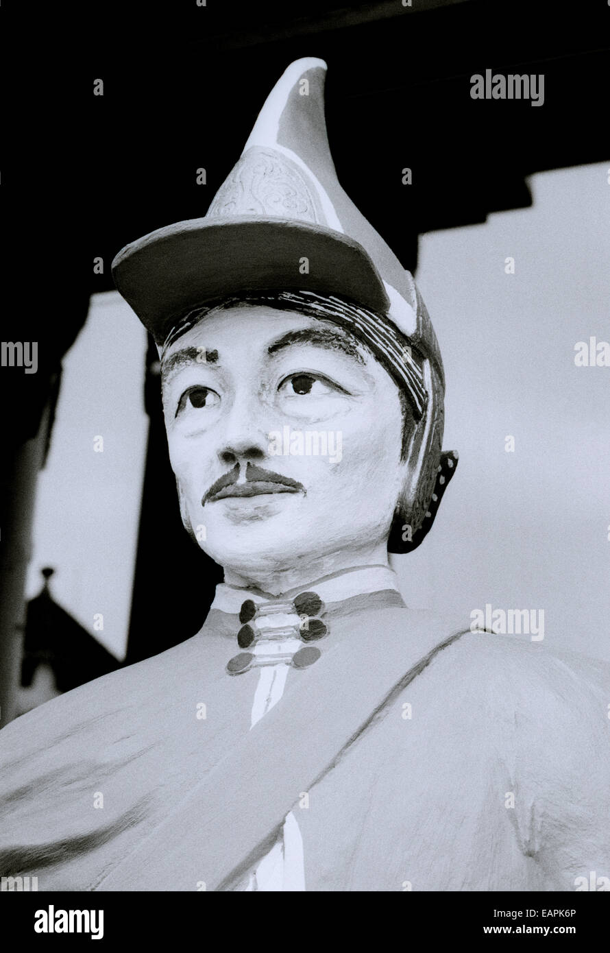 Soldat Krieger in Yogyakarta auf Java in Indonesien in Südostasien im Fernen Osten. Geschichte Historische Kunst Reisen Stockfoto