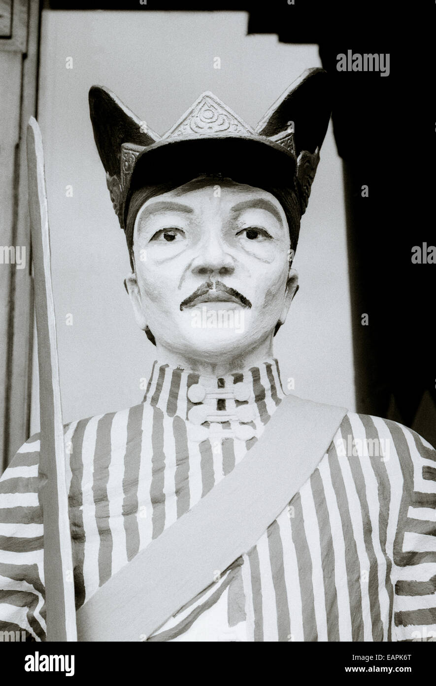 Soldat Krieger in Yogyakarta auf Java in Indonesien in Südostasien im Fernen Osten. Geschichte Historische Kunst Reisen Stockfoto