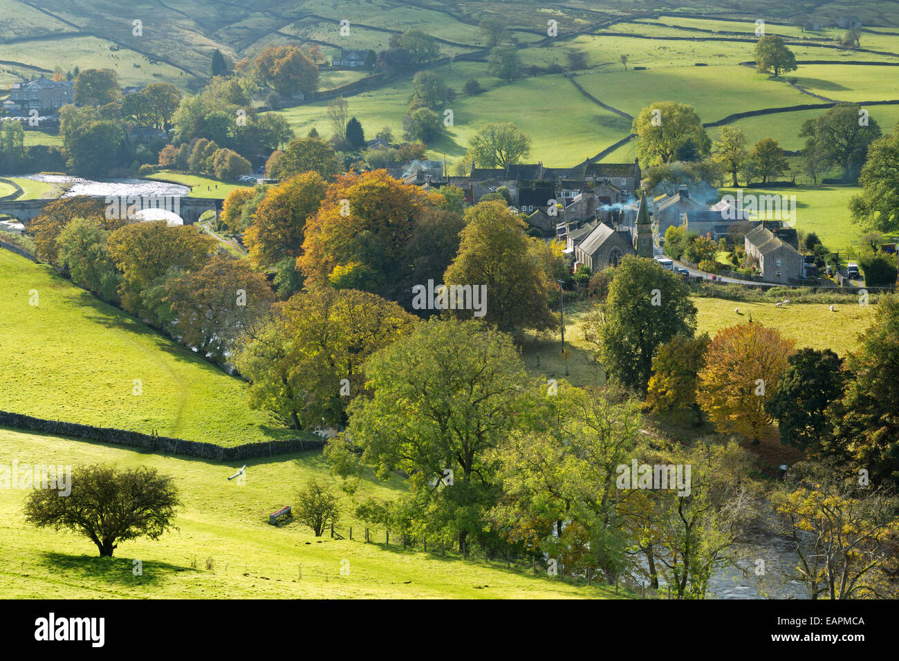 Burnsall Dorf in Wharfedale in The Yorkshire Dales, England. Stockfoto