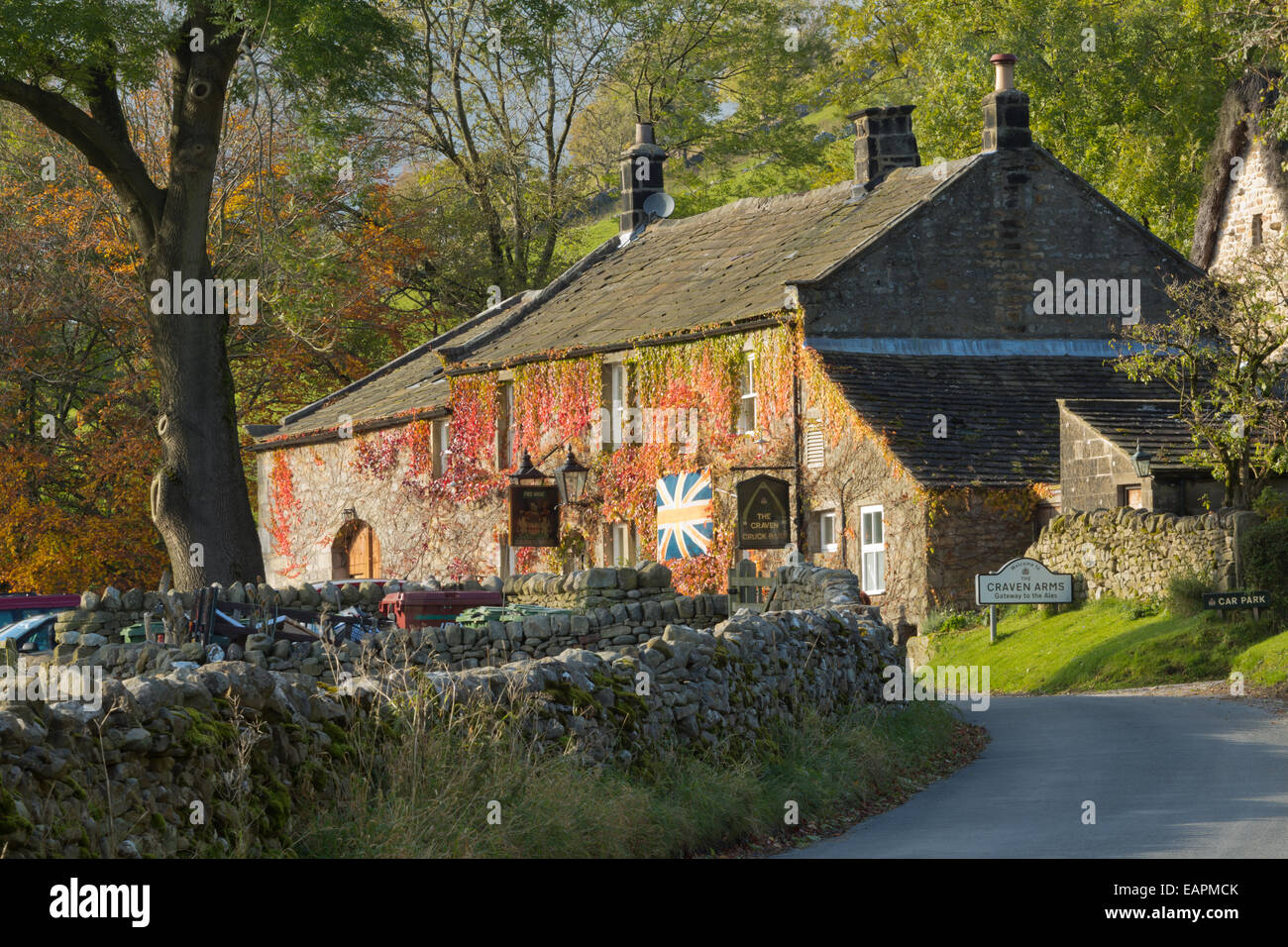 Die Craven Arms, Appletreewick, Wharfdale in The Yorkshire Dales, England. Stockfoto