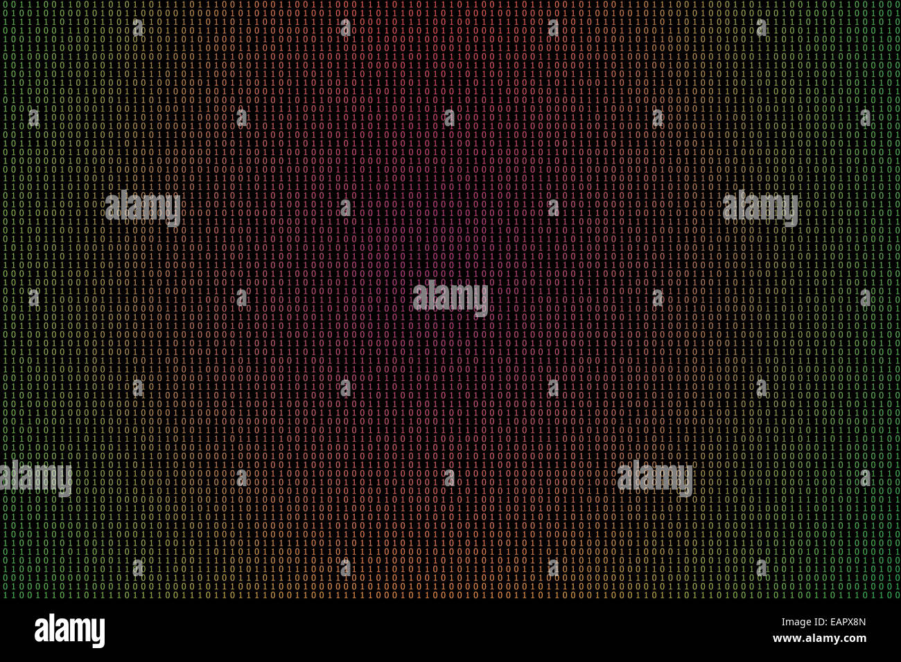 Binäre Computer Code farbigen Hintergrund. Stockfoto