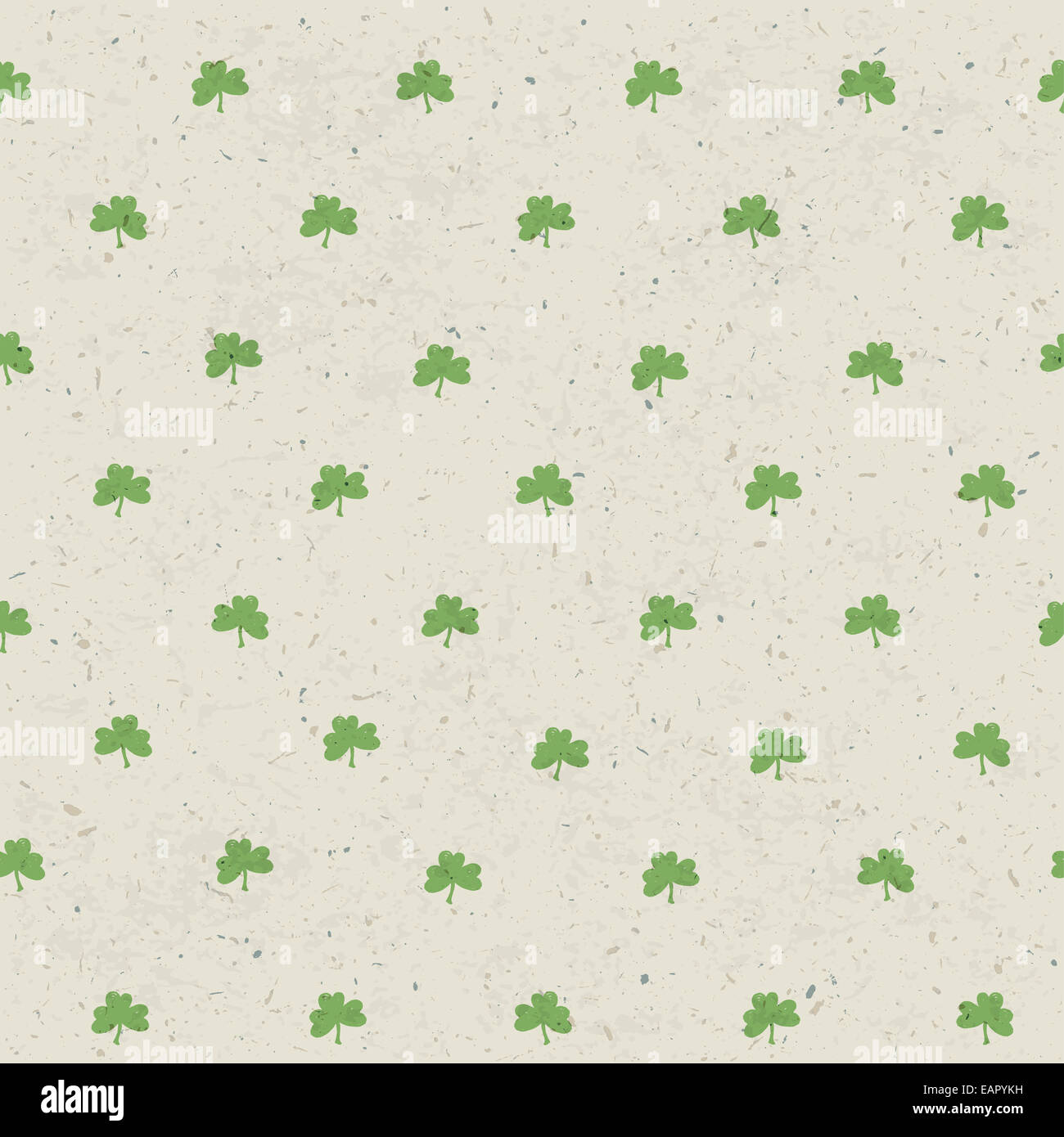 Clover Leaf nahtlose Muster auf Papier Textur. Vektor, EPS10 Stockfoto
