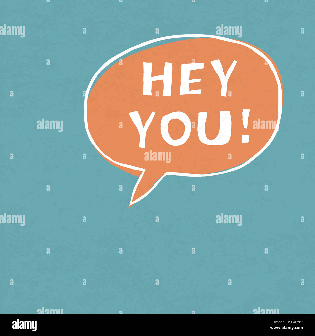 Hey du! Ausrufezeichen Worte Vektor-Illustration Stockfoto