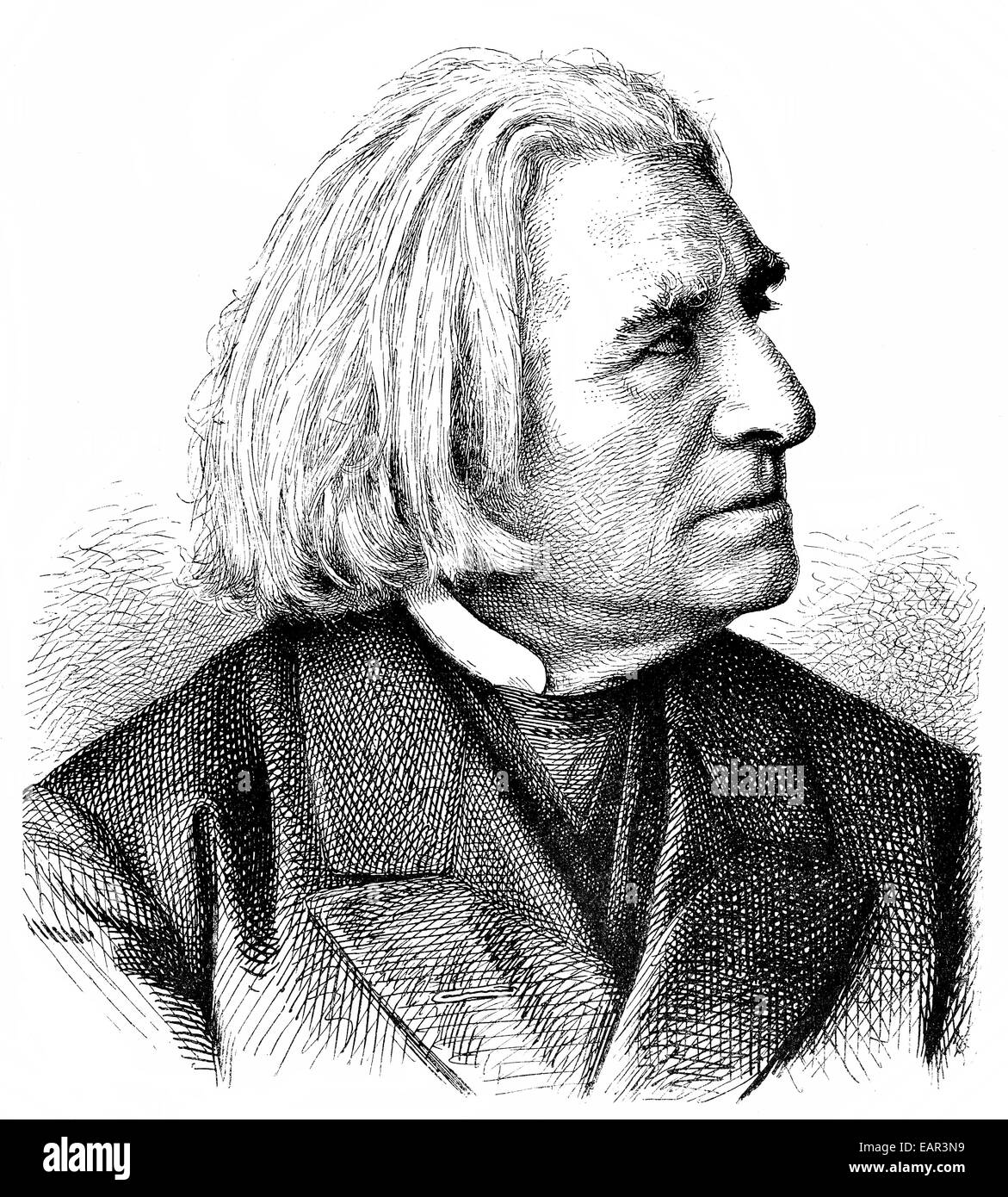 Franz, Ferencz oder Ferenc Liszt 1811-1886, ungarischer Komponist, Klaviervirtuose, Dirigent, Theaterleiter, Musiklehrer und Stockfoto