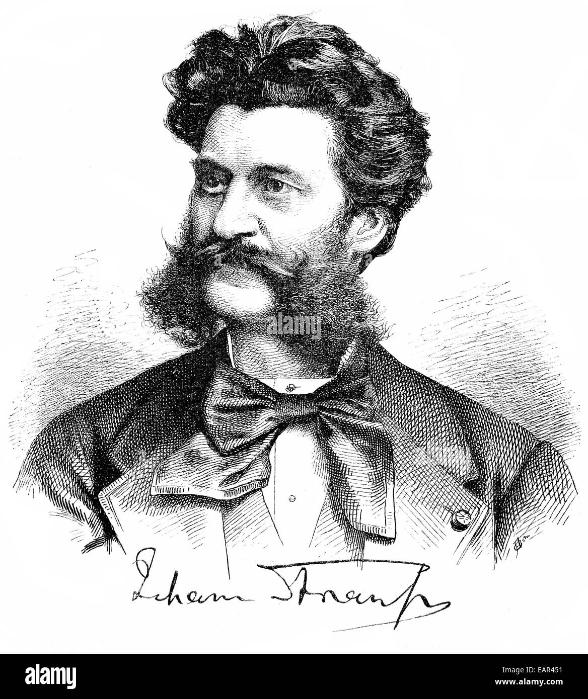 Johann Baptist Strauss, 1825-1899, österreichisch-deutscher Dirigent und Komponist, Porträt von Johann Baptist Strauss, 1825-1899, ein Stockfoto
