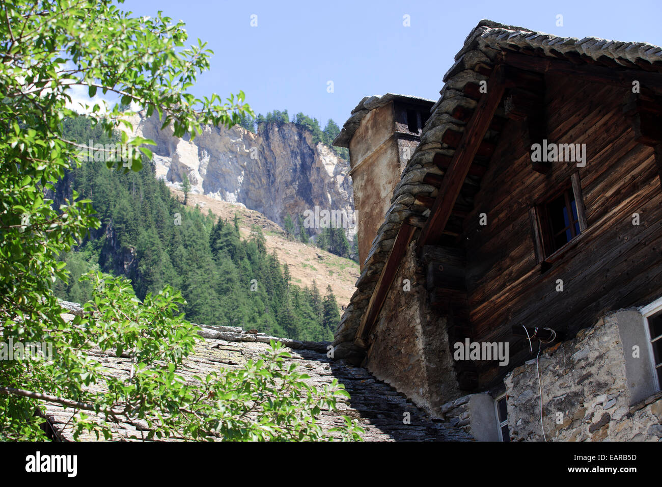 Walserhaus, Ossola Tal, VCO, Formazza Tal, Piemont, Italien Stockfoto