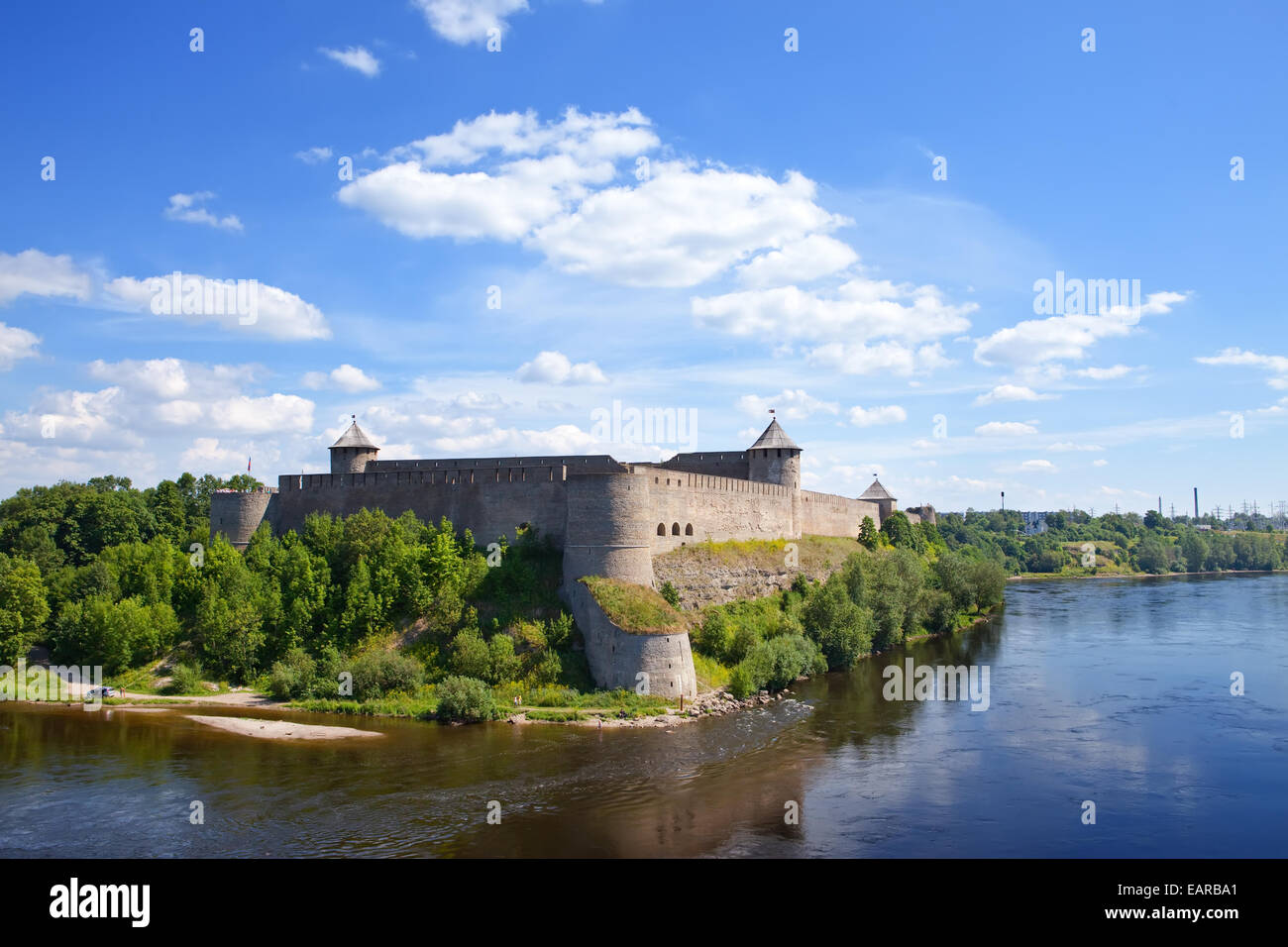 Ivangorod Festung an der Grenze zwischen Russland und Estland Stockfoto