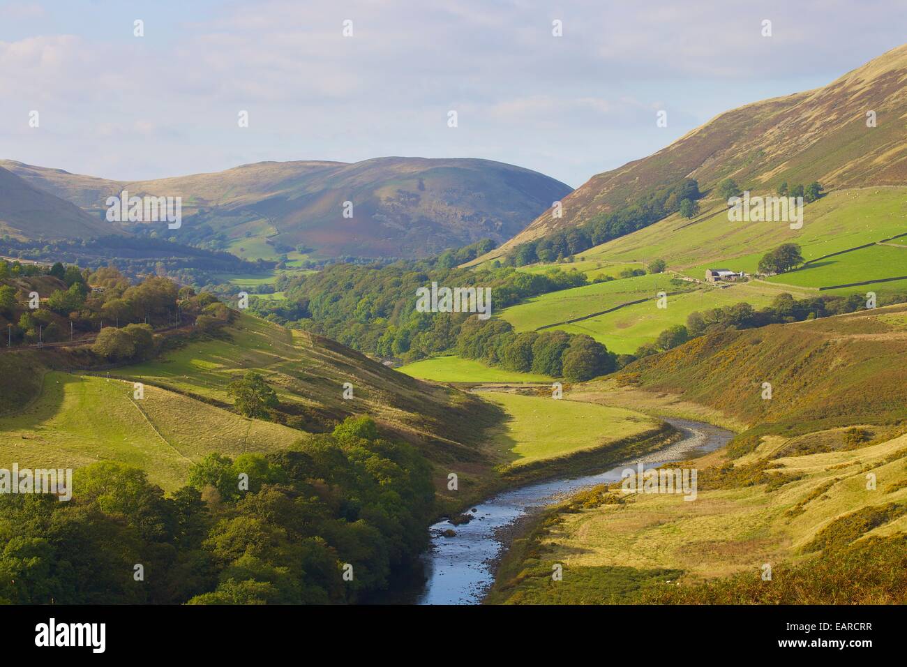 Lune Valley Teil der Yorkshire Dales und Lake District verlängert Nationalparks von August 2016. Cumbria, UK. Stockfoto
