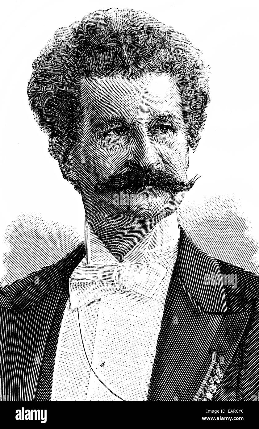 Johann Baptist Strauss, 1825-1899, österreichisch-deutscher Dirigent und Komponist, Porträt von Johann Baptist Strauss, 1825-1899, ein Stockfoto