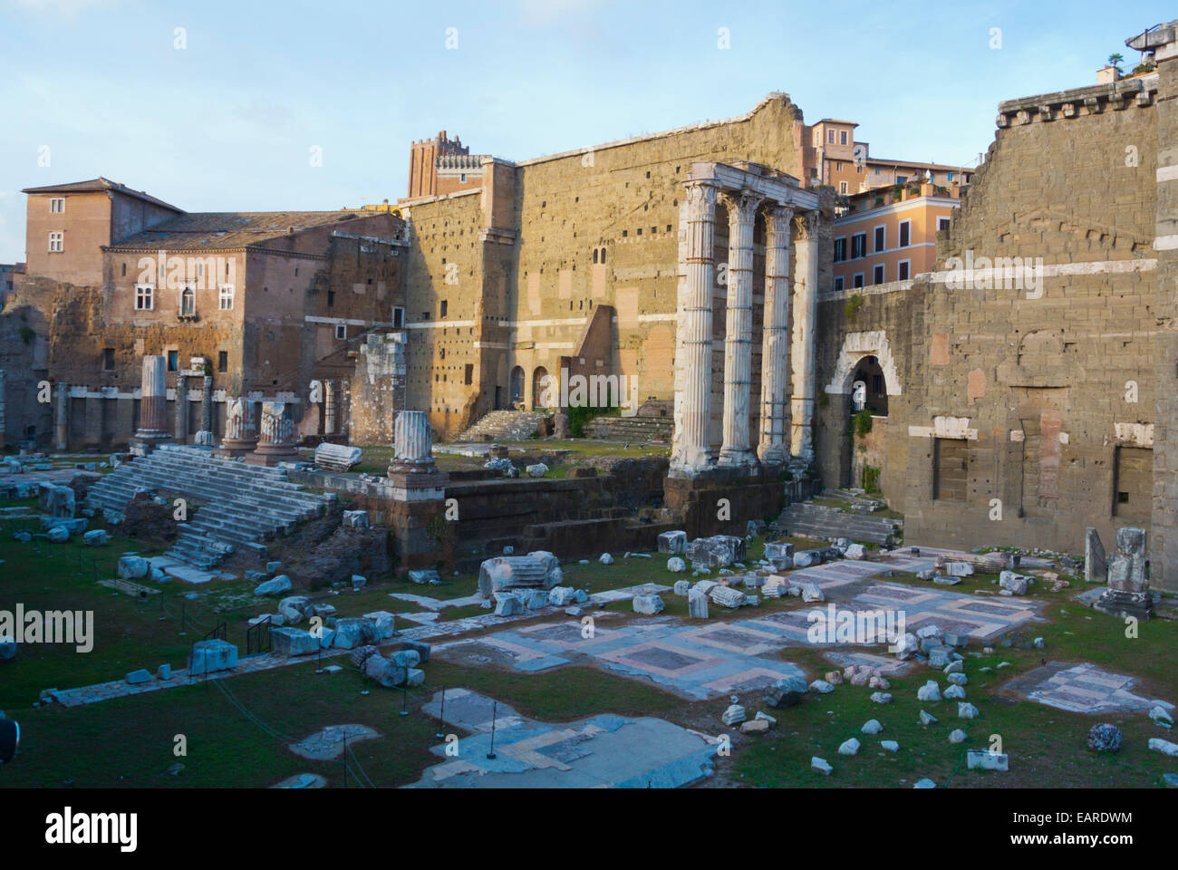 Tempel des Mars Ultor, Foro di Augusto, Forum des Augustus, antiken Rom, Italien Stockfoto