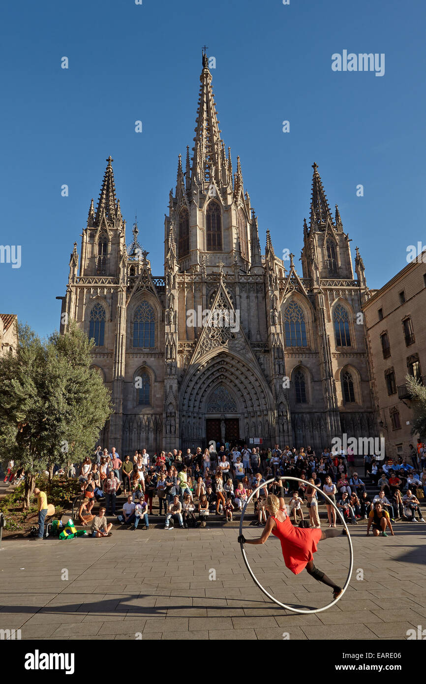 Kathedrale von St. Eulalia, Barcelona, Katalonien, Spanien Stockfoto