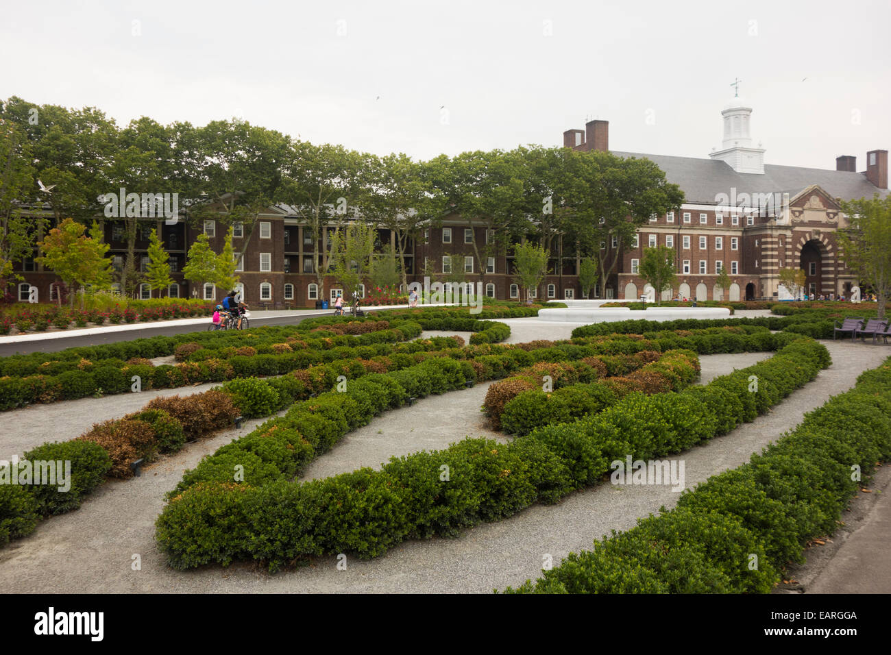 Governors Island ferry Pier in New York City Stockfoto