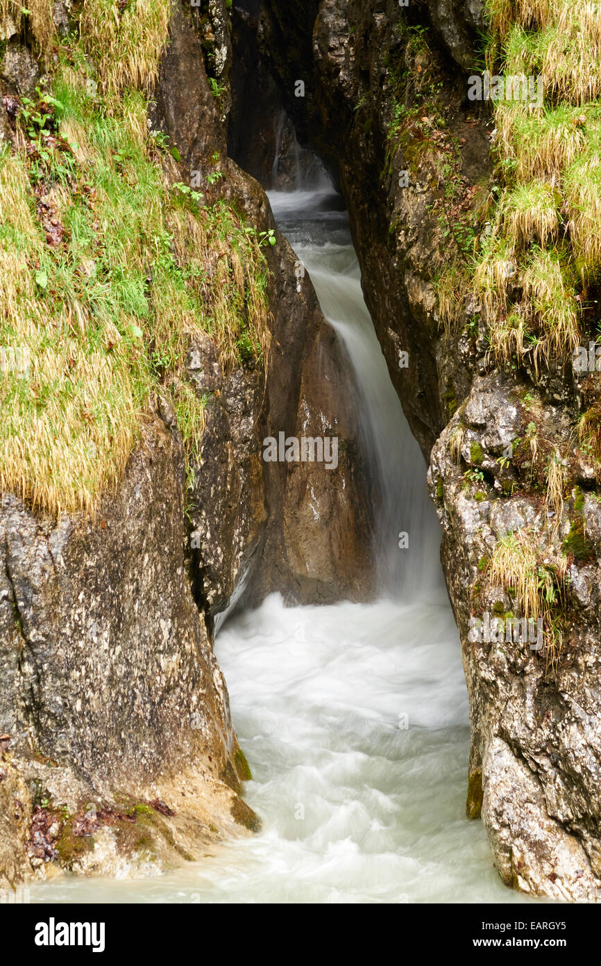 Schlucht in den Allgäuer Alpen Stockfoto