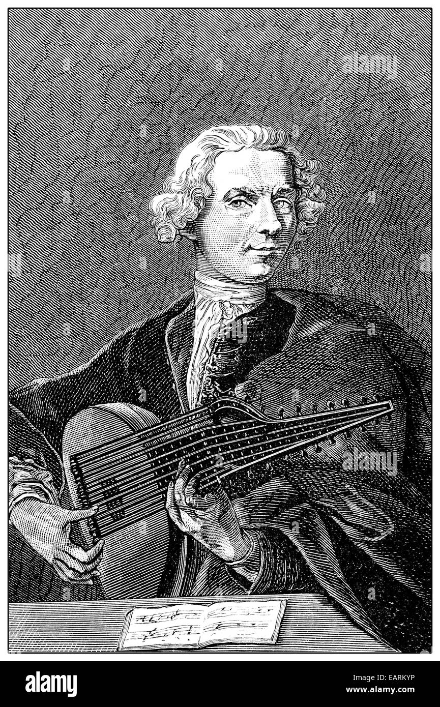 Johann Ulrich Haffner oder Hafner, 1711-1767, deutscher Musikverleger, Porträt von Johann Ulrich Haffner Oder Hafner, 1711-1 Stockfoto