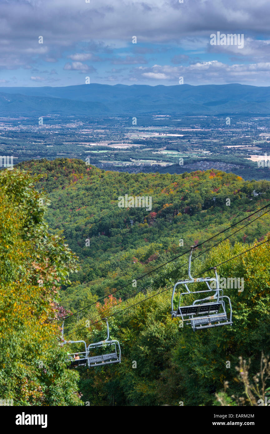 Skilift, Shenandoah Valley, Herbst Stockfoto