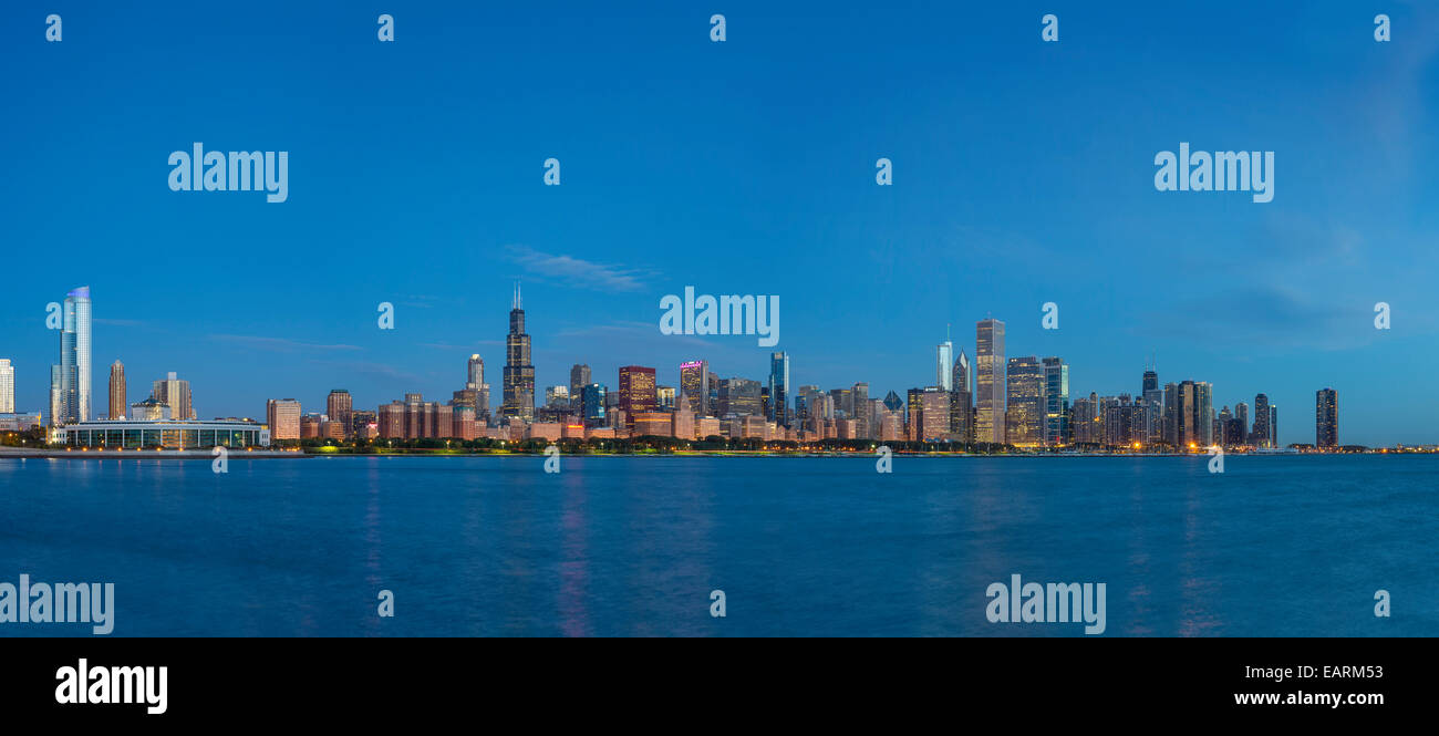 Chicago Skyline Stadtbild Panorama Panorama Stockfoto