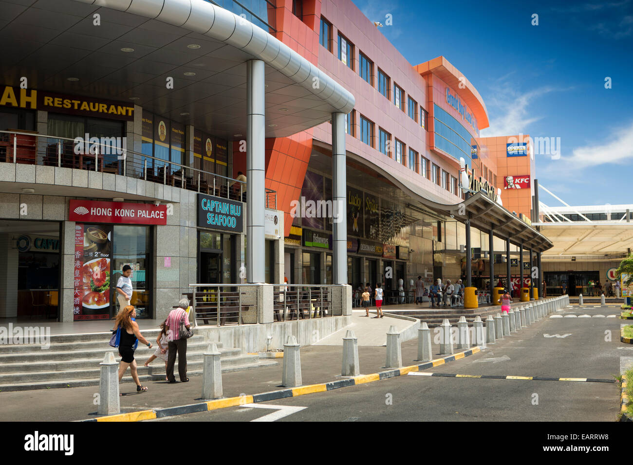 Mauritius, Grand Baie, Super U Einkaufszentrum, restaurants Stockfoto