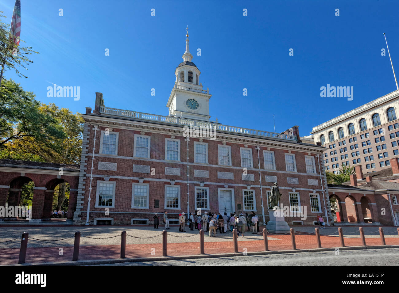 Independence Hall ist das Herzstück des Independence National Historical Park in Philadelphia, Pennsylvania. Stockfoto